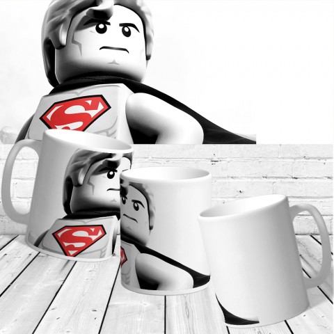 Кружка "Lego Superman черно-белый"